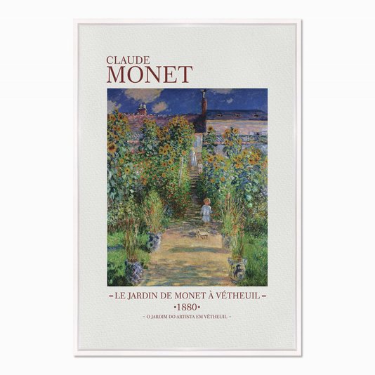 Quadro em Tela Canvas O Jardim do Artista em Vétheil de Claude Monet