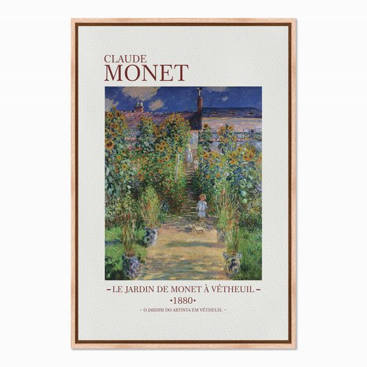 Quadro em Tela Canvas O Jardim do Artista em Vétheil de Claude Monet