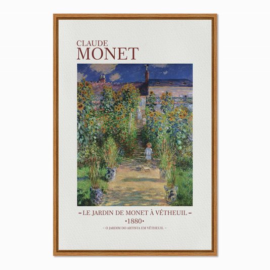 Quadro em Tela Canvas O Jardim do Artista em Vétheil de Claude Monet