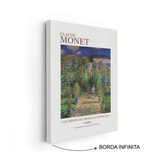 Quadro em Tela Canvas O Jardim do Artista em Vétheil de Claude Monet