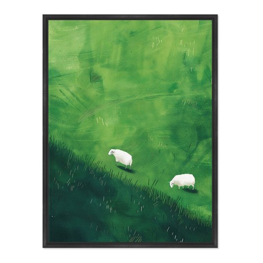 Quadro Em Tela Canvas Ovelhas E Pastagem Verde Farmhouse