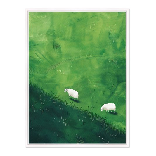 Quadro Em Tela Canvas Ovelhas E Pastagem Verde Farmhouse