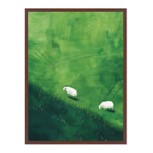 Quadro Em Tela Canvas Ovelhas E Pastagem Verde Farmhouse