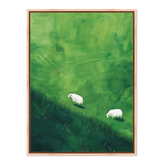 Quadro Em Tela Canvas Ovelhas E Pastagem Verde Farmhouse