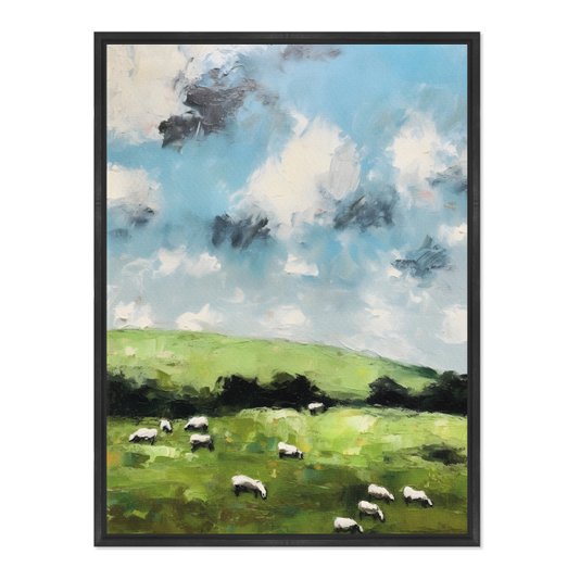 Quadro Em Tela Canvas Ovelhas E Pastagens Farmhouse