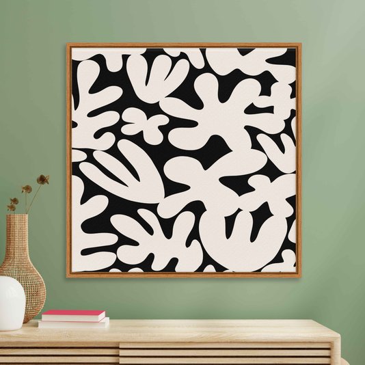 Quadro Em Tela Canvas Padrão Abstrato Estilo Japandi