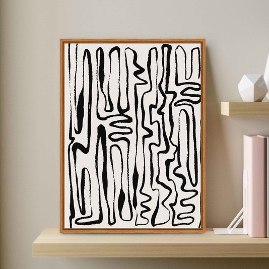 Quadro Em Tela Canvas Padrão Abstrato Minimalista Estilo Japandi