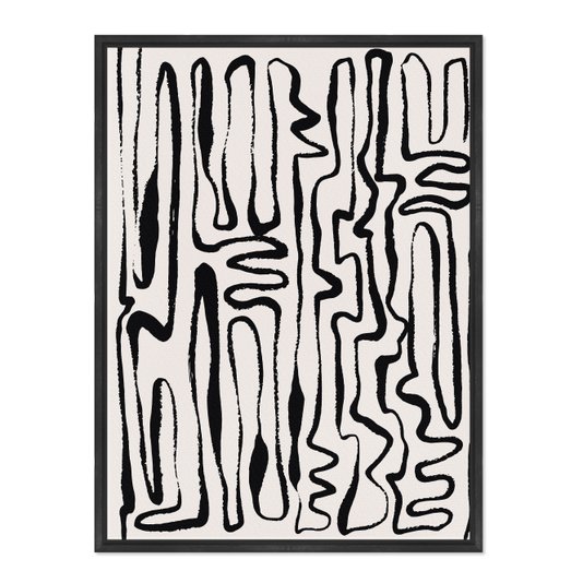 Quadro Em Tela Canvas Padrão Abstrato Minimalista Estilo Japandi
