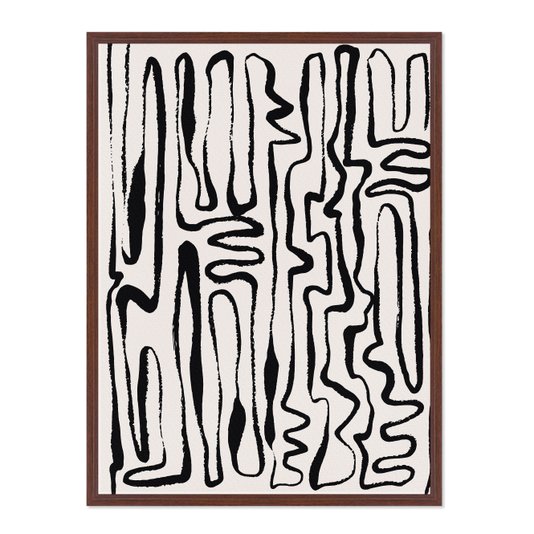 Quadro Em Tela Canvas Padrão Abstrato Minimalista Estilo Japandi