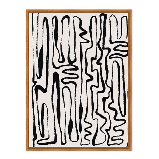 Quadro Em Tela Canvas Padrão Abstrato Minimalista Estilo Japandi