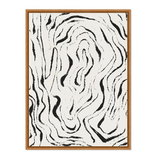 Quadro Em Tela Canvas Padrão De Curvas Abstrato Estilo Japandi