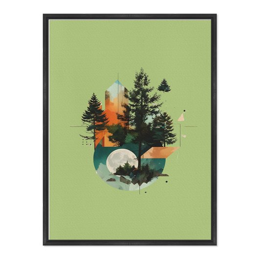 Quadro em Tela Canvas Paisagem Verde Abstrata