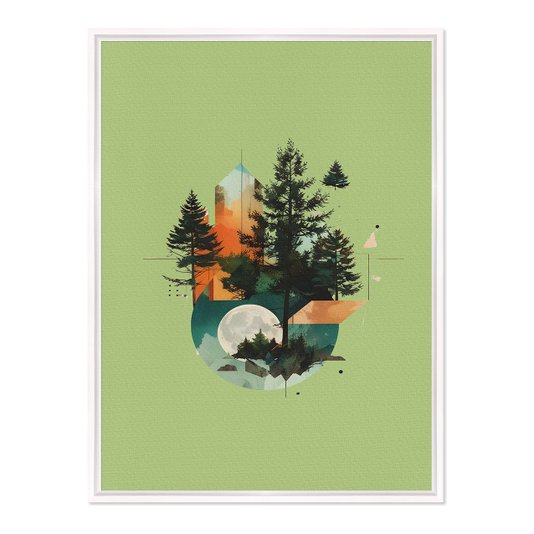 Quadro em Tela Canvas Paisagem Verde Abstrata