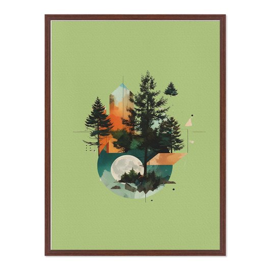 Quadro em Tela Canvas Paisagem Verde Abstrata