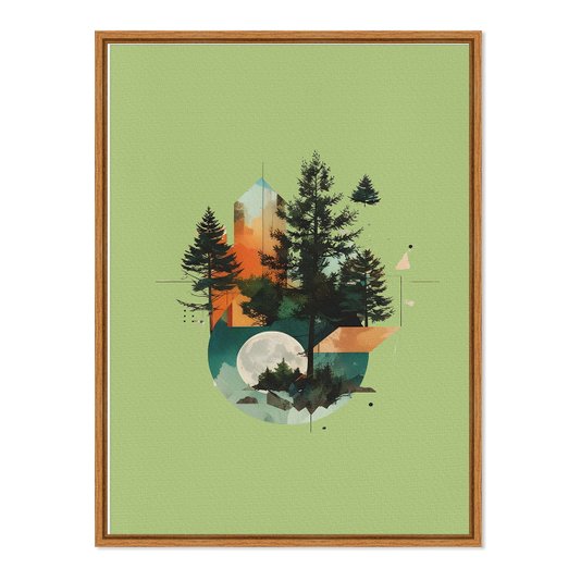 Quadro em Tela Canvas Paisagem Verde Abstrata