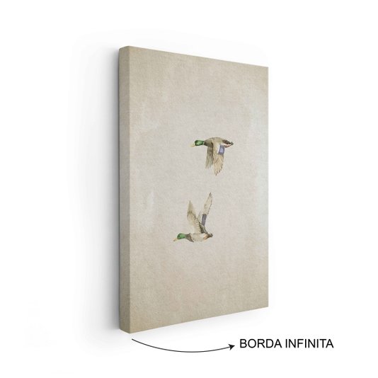 Quadro Em Tela Canvas Patos Vintage Farmhouse