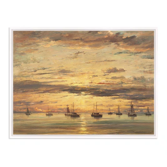 Quadro Em Tela Canvas "Pôr do sol em Scheveningen" de Hendrik Willem Mesdag