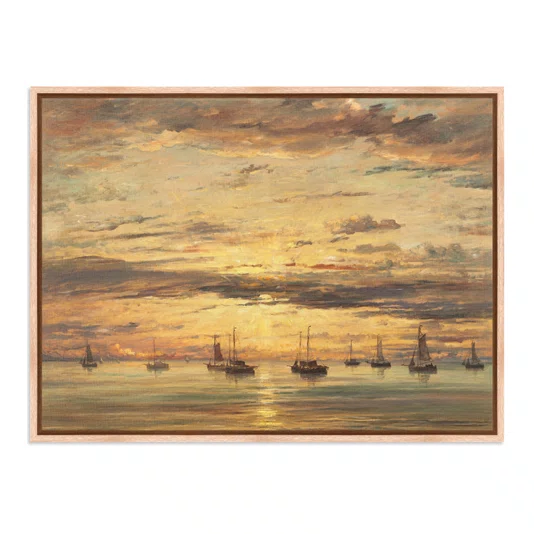 Quadro Em Tela Canvas "Pôr do sol em Scheveningen" de Hendrik Willem Mesdag