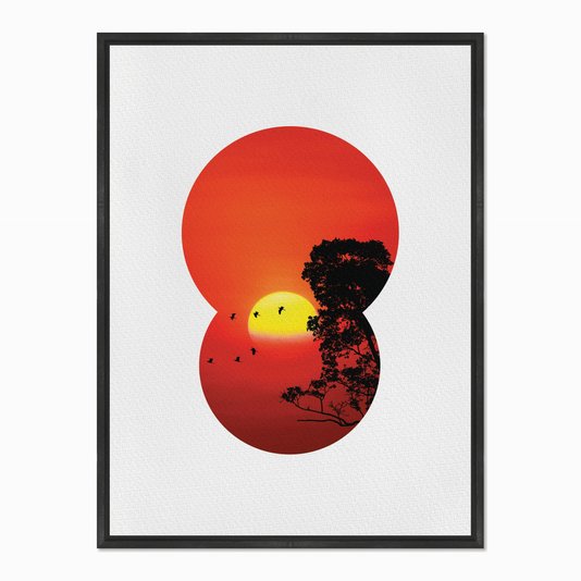 Quadro em Tela Canvas Pôr do Sol Laranja