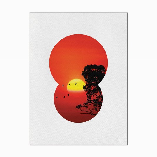 Quadro em Tela Canvas Pôr do Sol Laranja