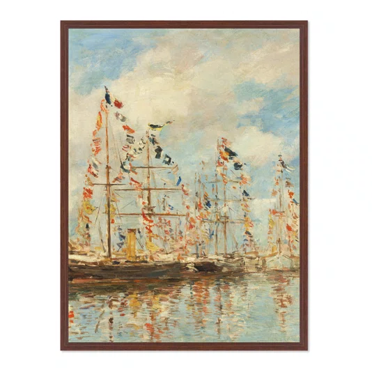 Quadro Em Tela Canvas "Porto de Iates de Trouville-Deauville" de Eugène Boudin