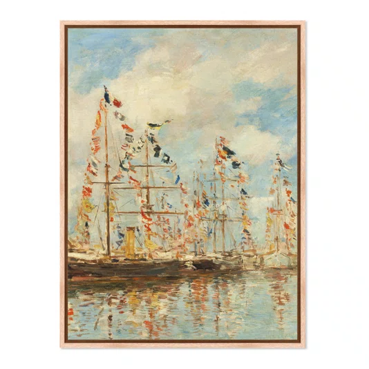Quadro Em Tela Canvas "Porto de Iates de Trouville-Deauville" de Eugène Boudin