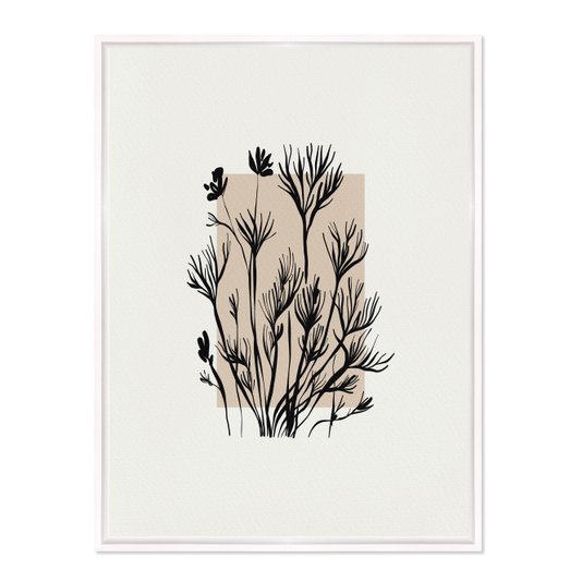 Quadro Em Tela Canvas Ramo De Flores Botânica Estilo Japandi