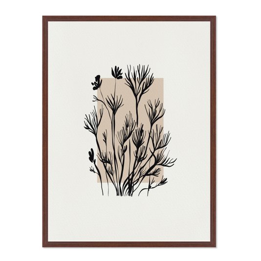 Quadro Em Tela Canvas Ramo De Flores Botânica Estilo Japandi