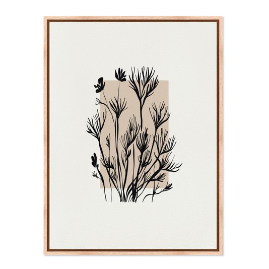 Quadro Em Tela Canvas Ramo De Flores Botânica Estilo Japandi