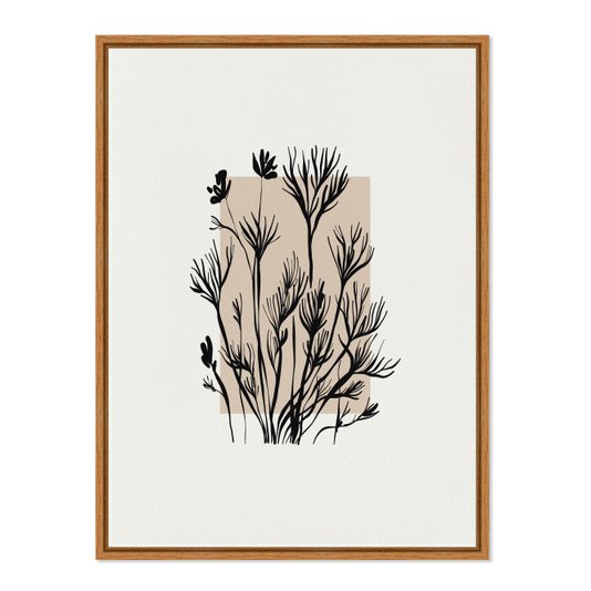 Quadro Em Tela Canvas Ramo De Flores Botânica Estilo Japandi