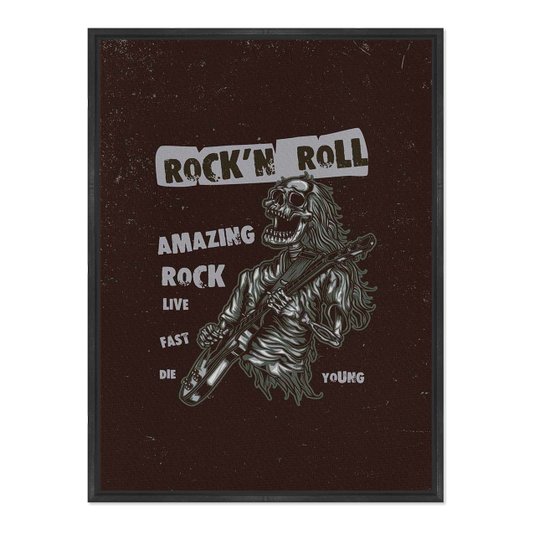 Quadro Em Tela Canvas Rock And Roll Esqueleto