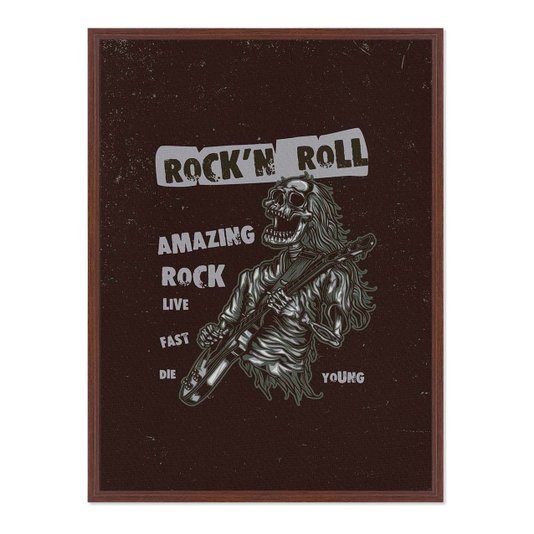 Quadro Em Tela Canvas Rock And Roll Esqueleto