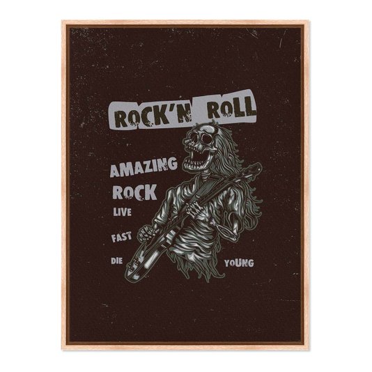 Quadro Em Tela Canvas Rock And Roll Esqueleto