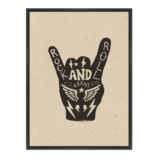 Quadro Em Tela Canvas Rock And Roll Hand