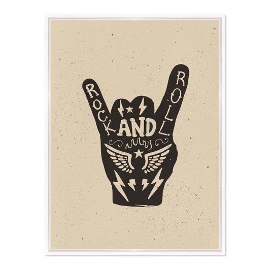 Quadro Em Tela Canvas Rock And Roll Hand