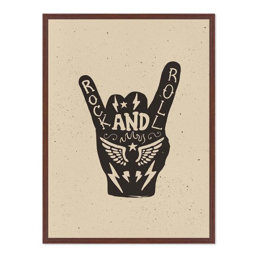Quadro Em Tela Canvas Rock And Roll Hand