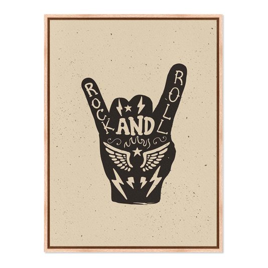 Quadro Em Tela Canvas Rock And Roll Hand