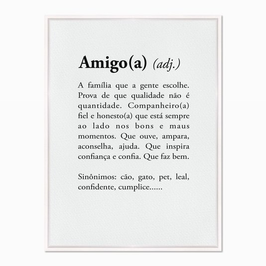 Quadro em Tela Canvas Significado da Palavra Amigo