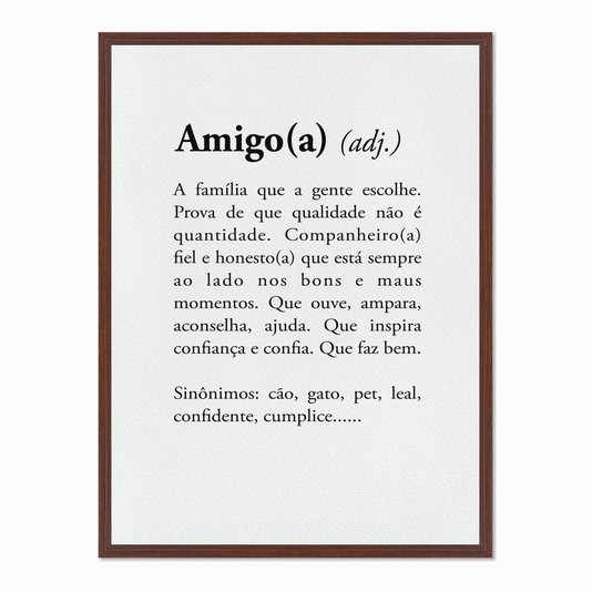 Quadro em Tela Canvas Significado da Palavra Amigo