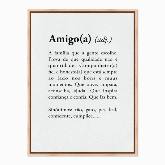 Quadro em Tela Canvas Significado da Palavra Amigo