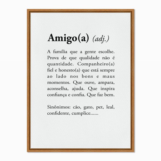 Quadro em Tela Canvas Significado da Palavra Amigo
