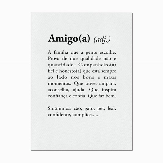 Quadro em Tela Canvas Significado da Palavra Amigo