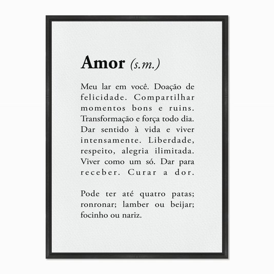 Quadro em Tela Canvas Significado da Palavra Amor