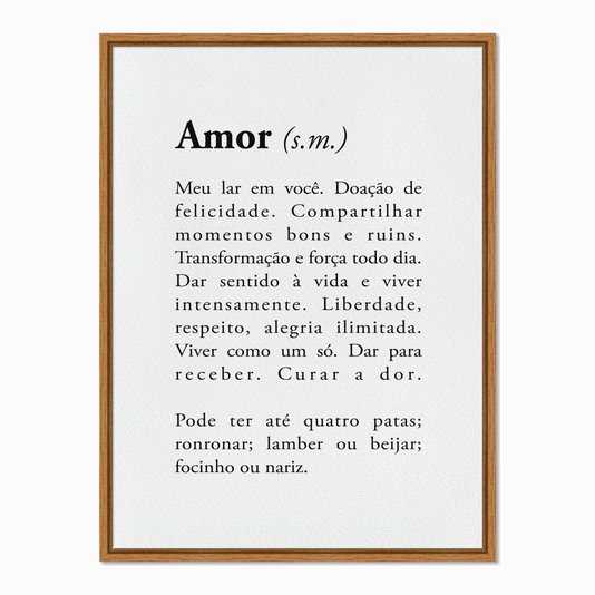Quadro em Tela Canvas Significado da Palavra Amor