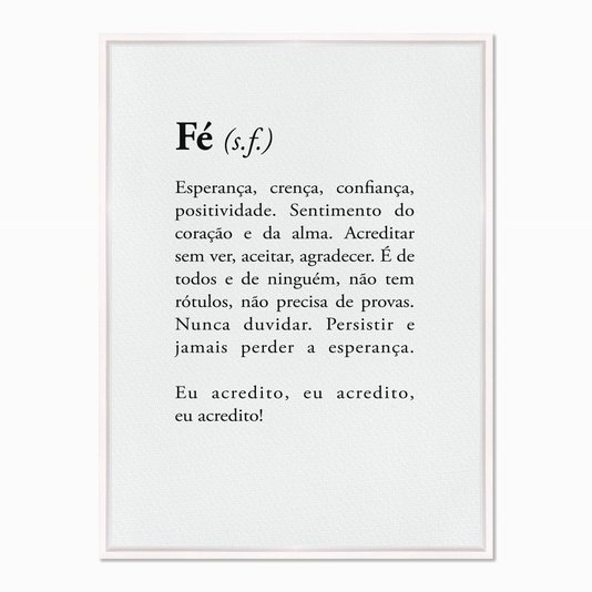 Quadro em Tela Canvas Significado da Palavra Fé