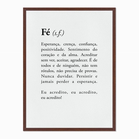 Quadro em Tela Canvas Significado da Palavra Fé