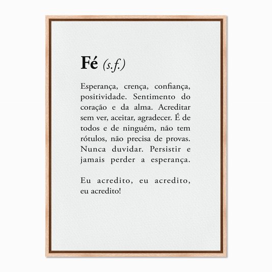 Quadro em Tela Canvas Significado da Palavra Fé