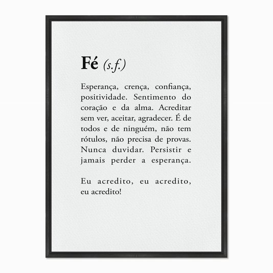 Quadro em Tela Canvas Significado da Palavra Fé