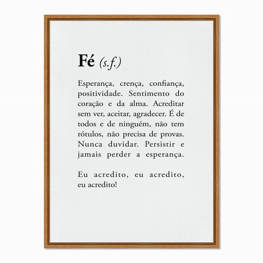 Quadro em Tela Canvas Significado da Palavra Fé
