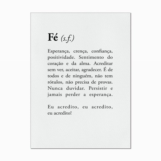 Quadro em Tela Canvas Significado da Palavra Fé